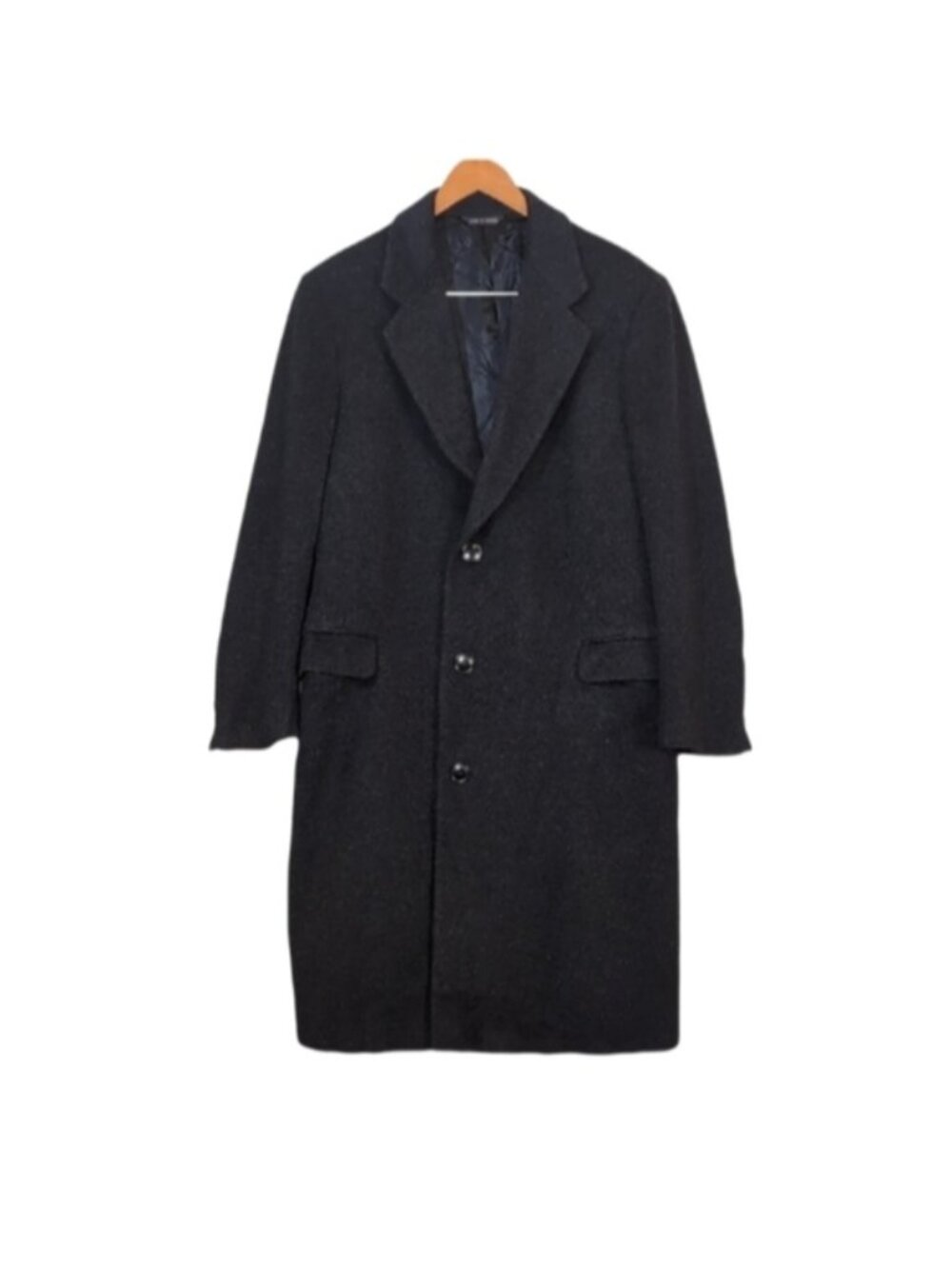 💠Vintage S. Cohen Wool Cashmere Overcoat Mens 42 Charcoal Grey Single Breasted
